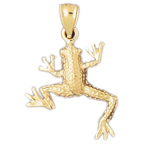 Frog Charm Pendant 14k Gold