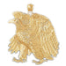 Sitting Eagle Charm Pendant 14k Gold