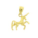 3D Unicorn Charm Pendant 14k Gold