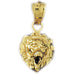 14k Gold Lion Head Charm Pendant