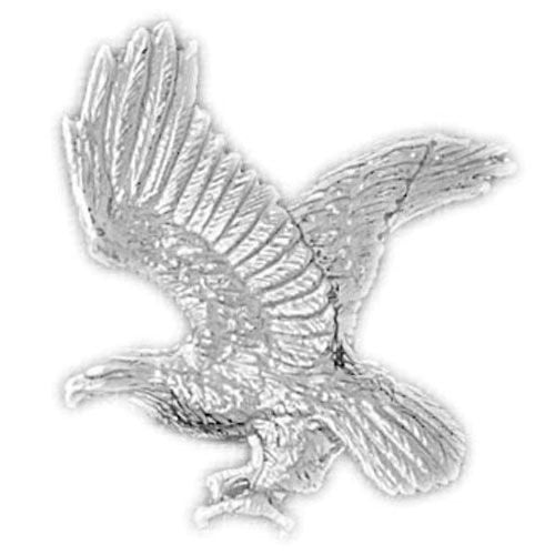 Flying Eagle Charm Pendant 14k White Gold