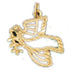 Bird With Olive Branch Charm Pendant 14k Gold