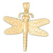 Dragonfly Charm Pendant 14k Gold