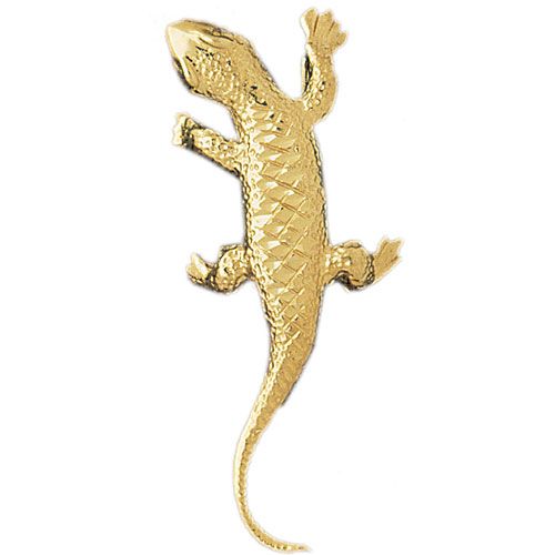 Lizard Charm Pendant 14k Gold
