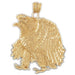 Sitting Eagle Charm Pendant 14k Gold