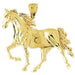 Wild Horse Charm Pendant 14k Gold