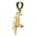 3D Parrot Charm Pendant 14k Gold