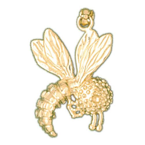 Bee Charm Pendant 14k Gold