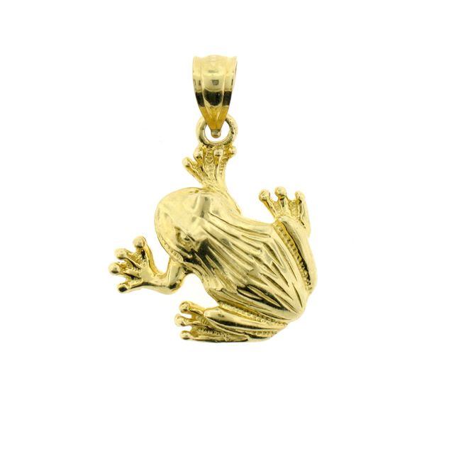 Frog Charm Pendant 14k Gold