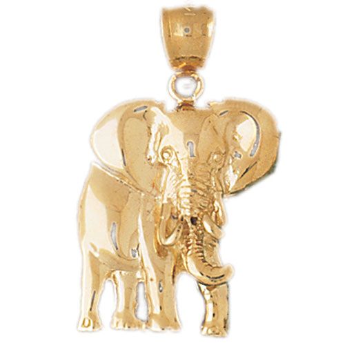 Elephant Charm Pendant 14k Gold