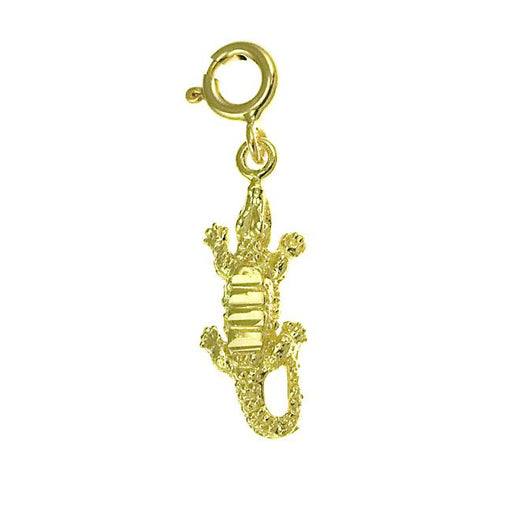 Alligator Crocodile Charm Pendant 14k Gold