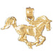 Horse Charm Pendant 14k Gold