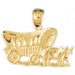 Carriage With Horse Charm Pendant 14k Gold