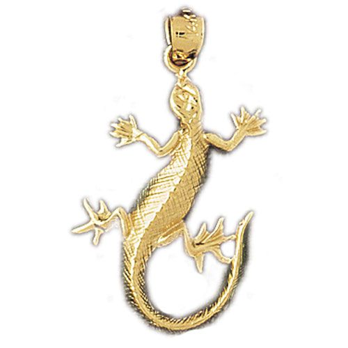 Lizard Charm Pendant 14k Gold