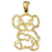 Bear Charm Pendant 14k Gold