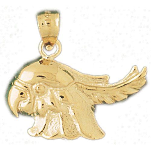 Parrot Head Charm Pendant 14k Gold