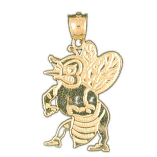 Bee Charm Pendant 14k Gold