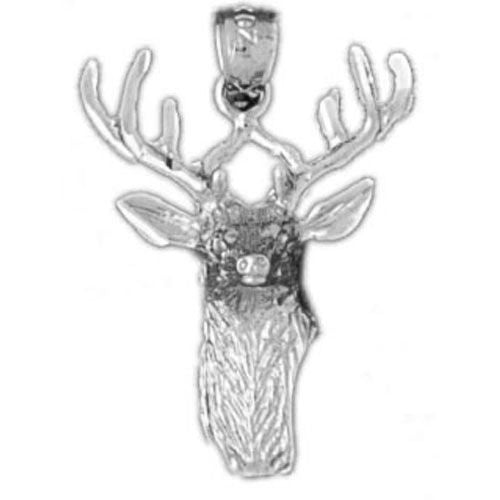 Deer Charm Pendant 14k White Gold