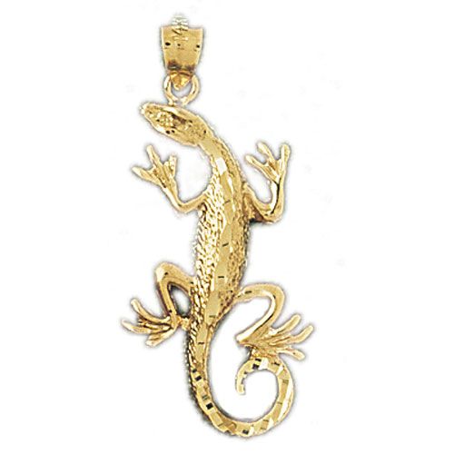 Lizard Charm Pendant 14k Gold