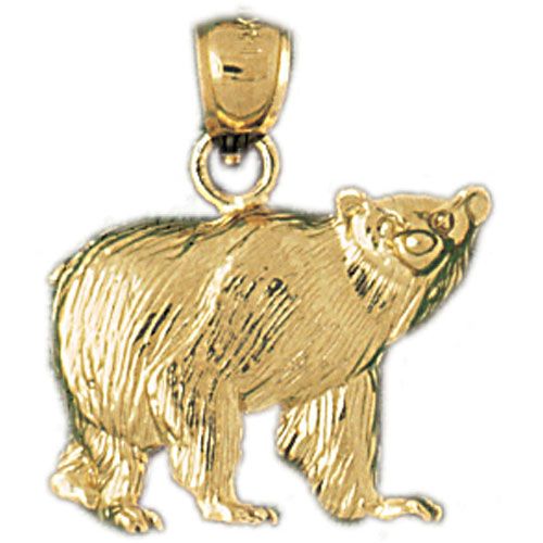 Bear Charm Pendant 14k Gold