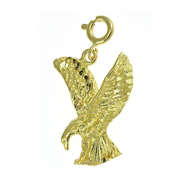 Flying Eagle Charm Pendant 14k Gold