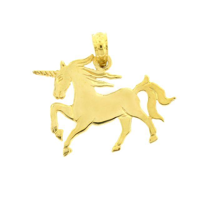 Unicorn Charm Pendant 14k Gold