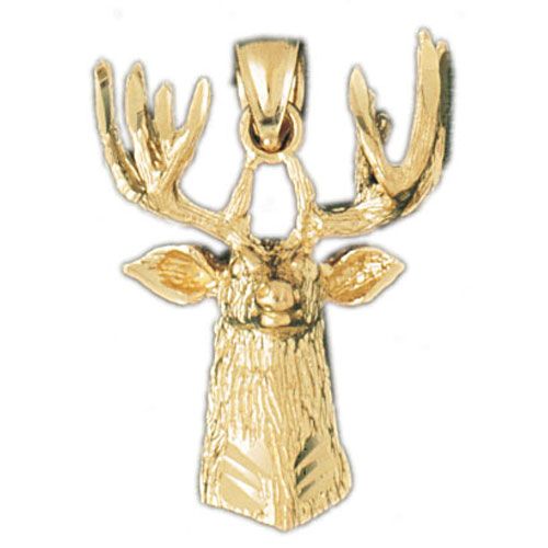 Deer Charm Pendant 14k Gold
