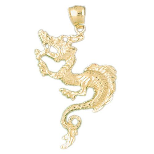 Dragon Charm Pendant 14k Gold