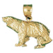 Wild Bear Charm Pendant 14k Gold