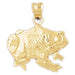 Frog Charm Pendant 14k Gold