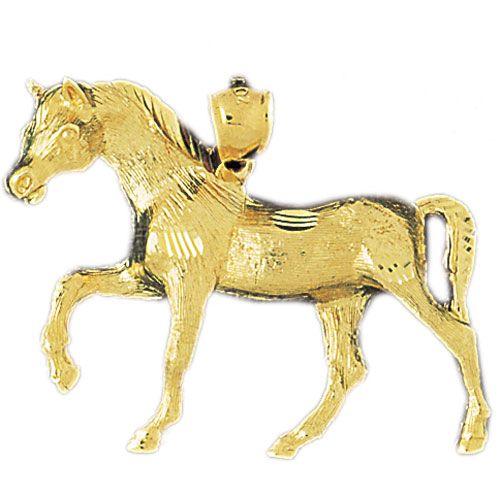 Farm Horse Charm Pendant 14k Gold