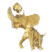 3D Elephant Charm Pendant 14k Gold