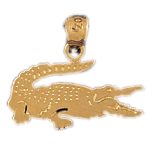 Alligator Crocodile Charm Pendant 14k Gold