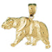 Wild Bear Charm Pendant 14k Gold