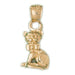 Cat Kitten Charm Pendant 14k Gold