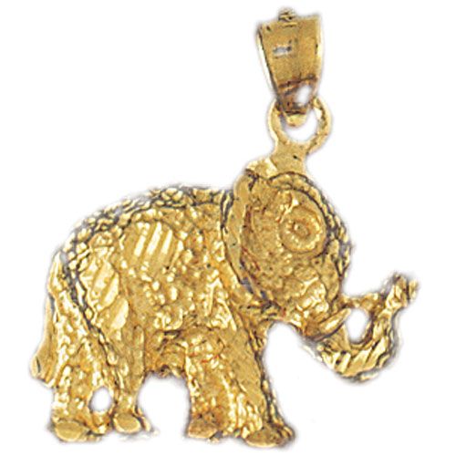 Elephant Charm Pendant 14k Gold