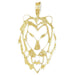 Lion Head Charm Pendant 14k Gold