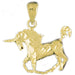 Unicorn Horse Charm Pendant 14k Gold