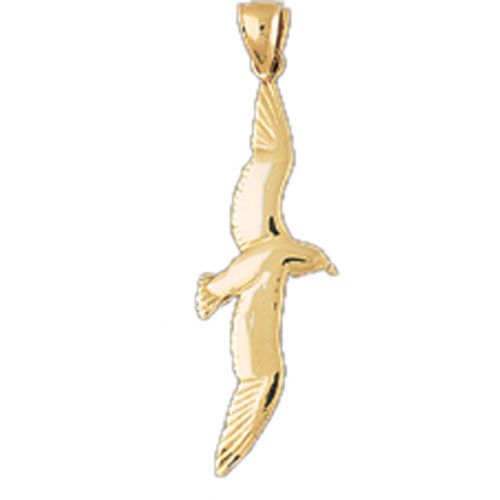 Bird Charm Pendant 14k Gold