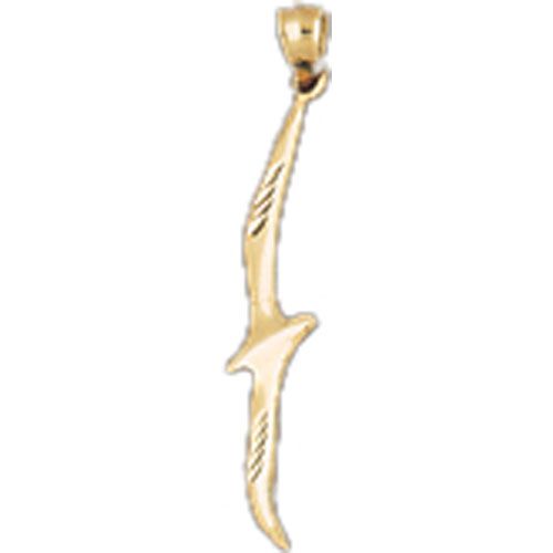 3D Bird Charm Pendant 14k Gold