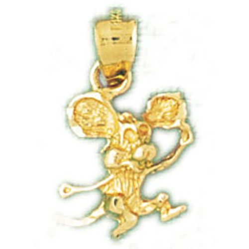 Rat Mouse Charm Pendant 14k Gold