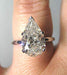 2ct Teardrop Pear Cut Cubic Zirconia CZ Rhodium Plated Sterling Silver Engagement Ring