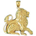 Lion Charm Pendant 14k Gold