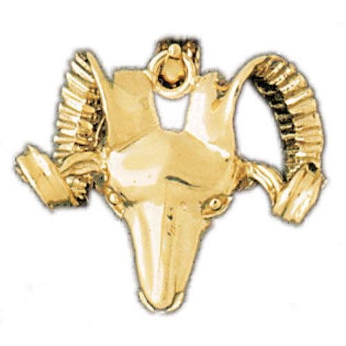 Ram Head Charm Pendant 14k Gold