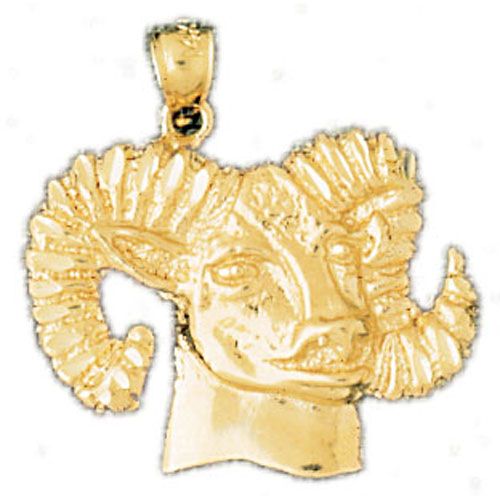 Ram Head Charm Pendant 14k Gold