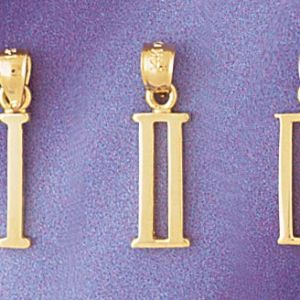 Greek Number 2 Charm Pendant 14k Gold