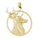 Deer Head Charm Pendant 14k Gold