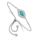 Sterling Silver Rhodium-plated CZ Blue Enamel Eye Adjustable Bracelet