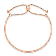 Leslie's Sterling Silver Rose Gold-plated Polished Adjust Bangle