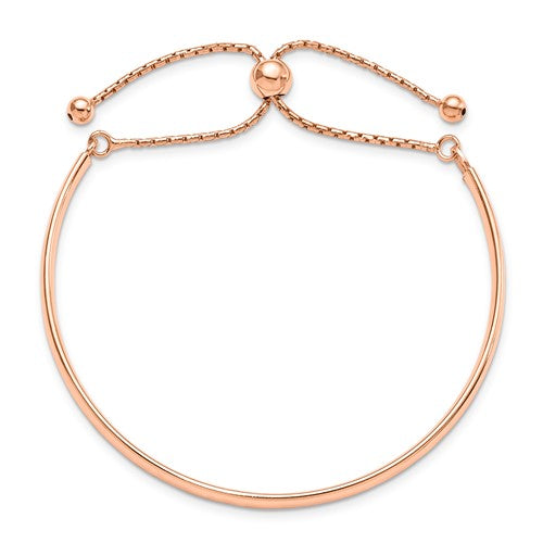 Leslie's Sterling Silver Rose Gold-plated Polished Adjust Bangle